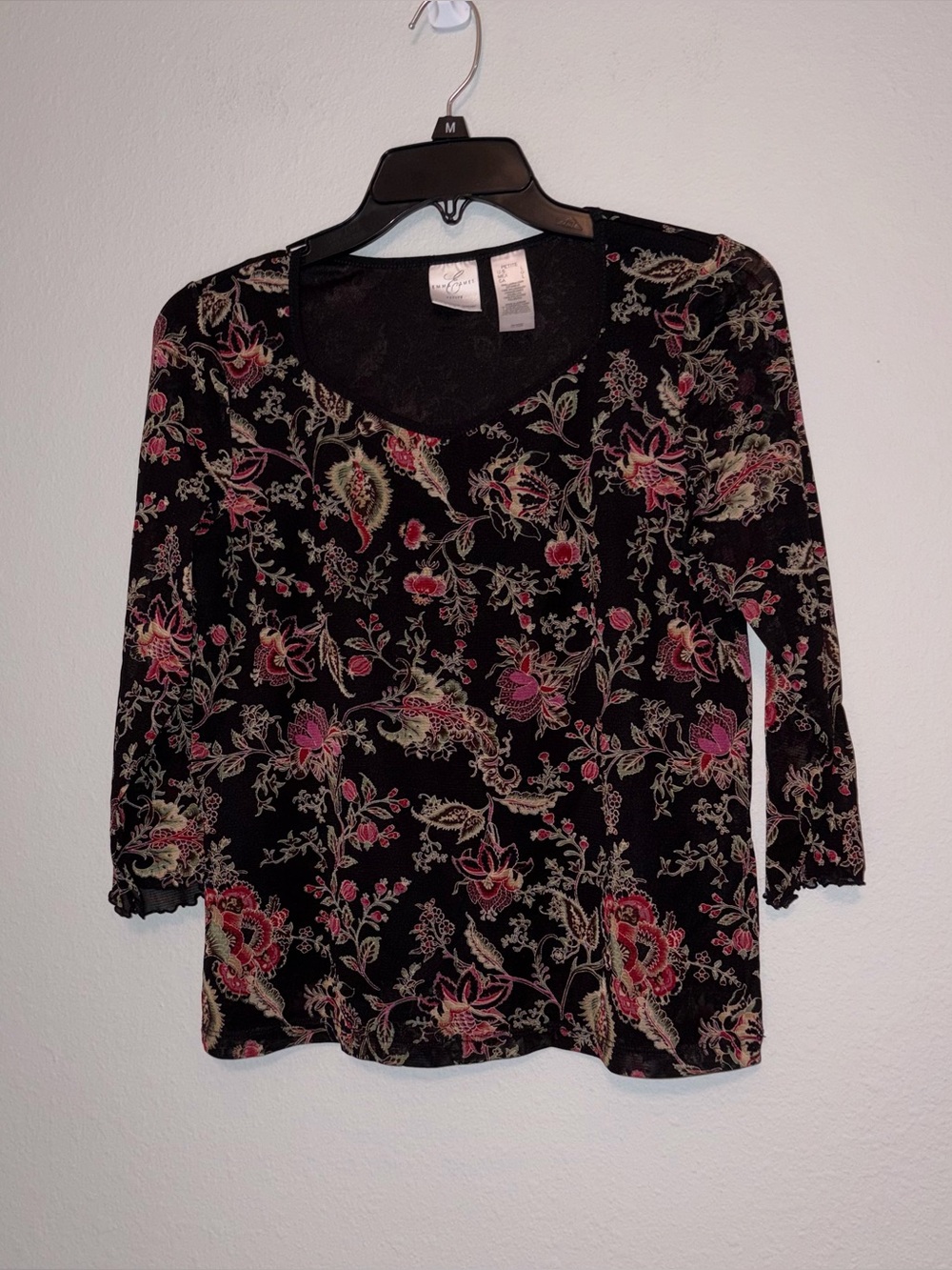Emma James 3/4 Sleeve Pullover Top Size PL